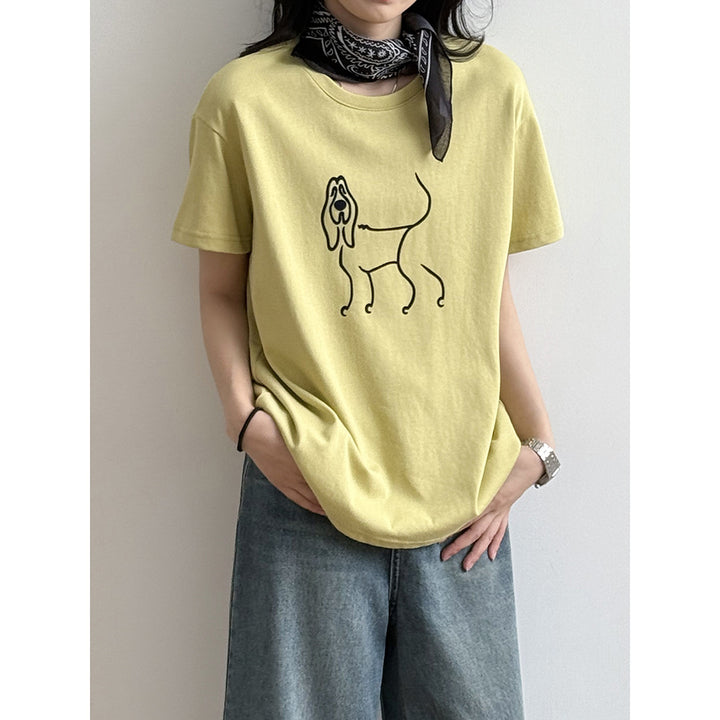 Dame T-shirt med unikt dyreprint Stilla