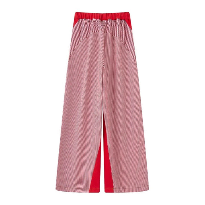 Dame bred stribepants med elastisk talje og praktiske lommer Stilla