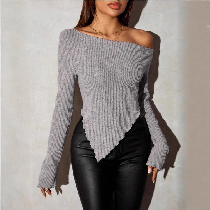 Damer Asymmetrisk Strik Sweater Stilla
