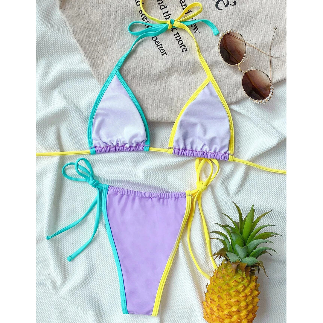 Dame Vendbart Triangel-Bikini-Sæt Stilla 1750839715