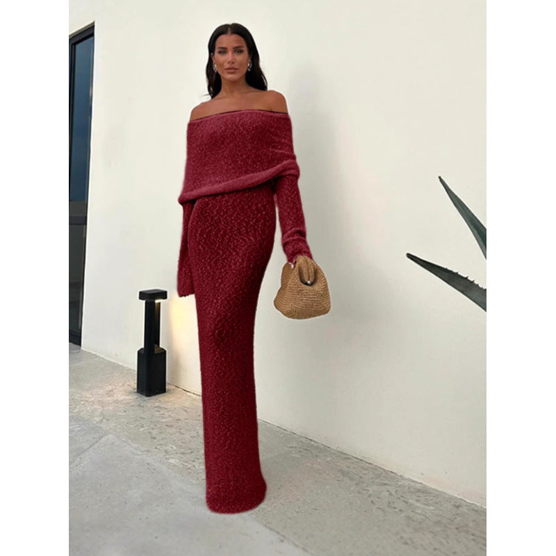 Damer Off-Shoulder Pullover Kjole Stilla