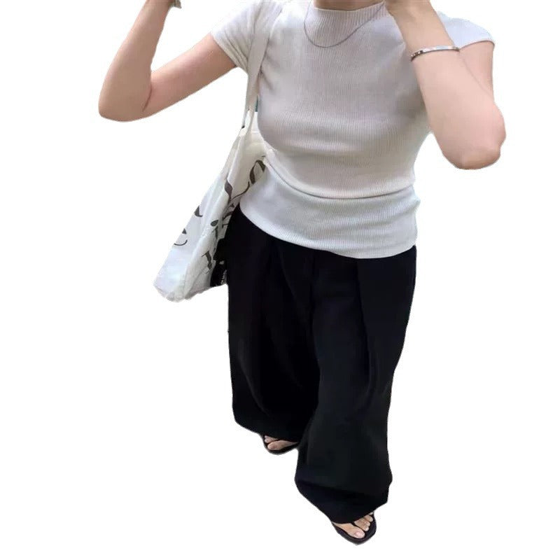 Dame figursyet ribstrik top Stilla