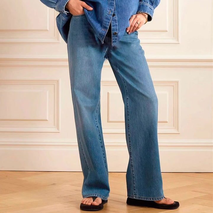 Dame løst skåret denim-jeans med høj talje og afslappet pasform Stilla