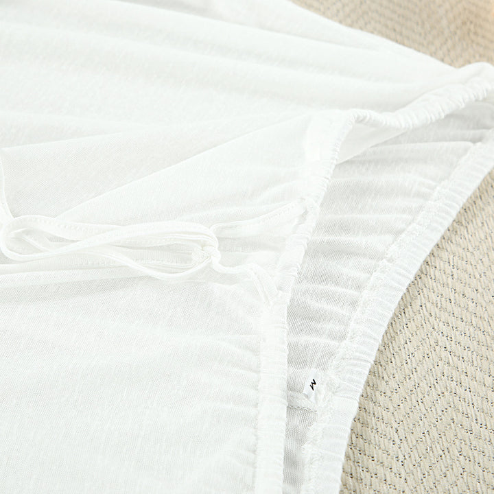 Dame afslappet kortærmet pyjamasæt med elastisk talje og let stof Stilla