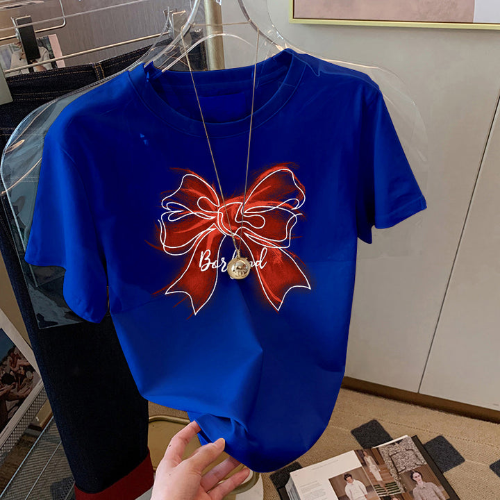 Dame T-shirt med legende sløjfemotiv Stilla