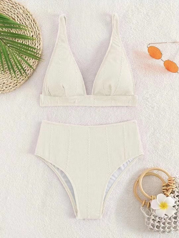 Damer Højskåret Bikini med struktureret overflade og minimalistiske stropper Stilla
