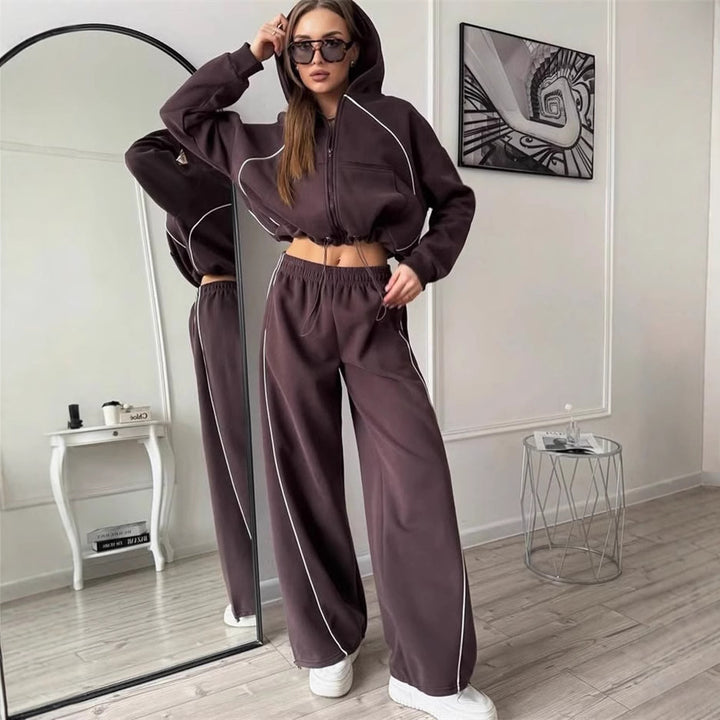 Kvinder Sports Højtalje Jogging Suit Skovae
