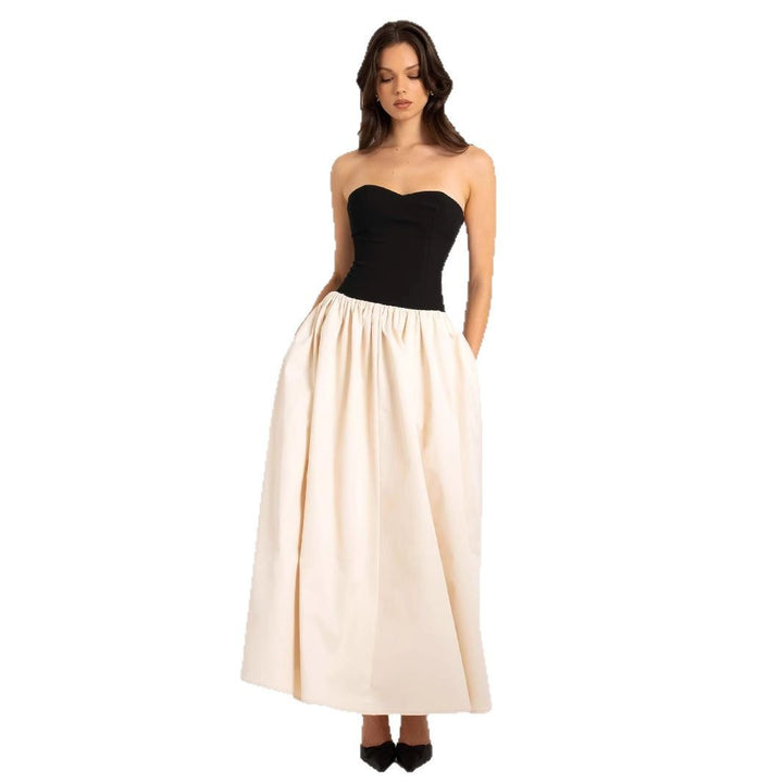 Dame Maxikjole med off-shoulder overdel og voluminøs nederdel Stilla