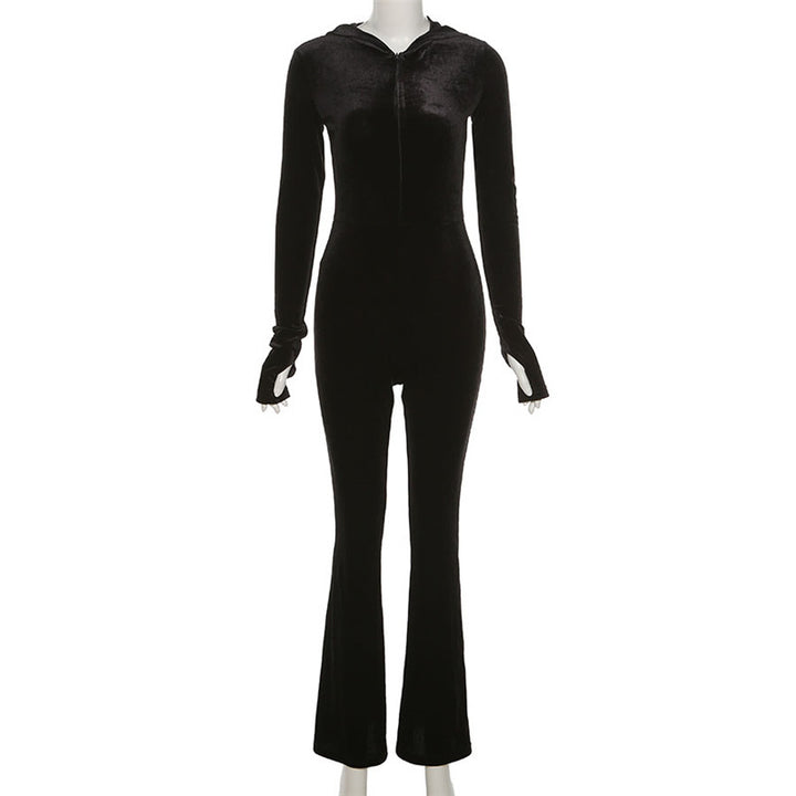 Dame elegant Jumpsuit med hætte og usædvanlig snit Stilla