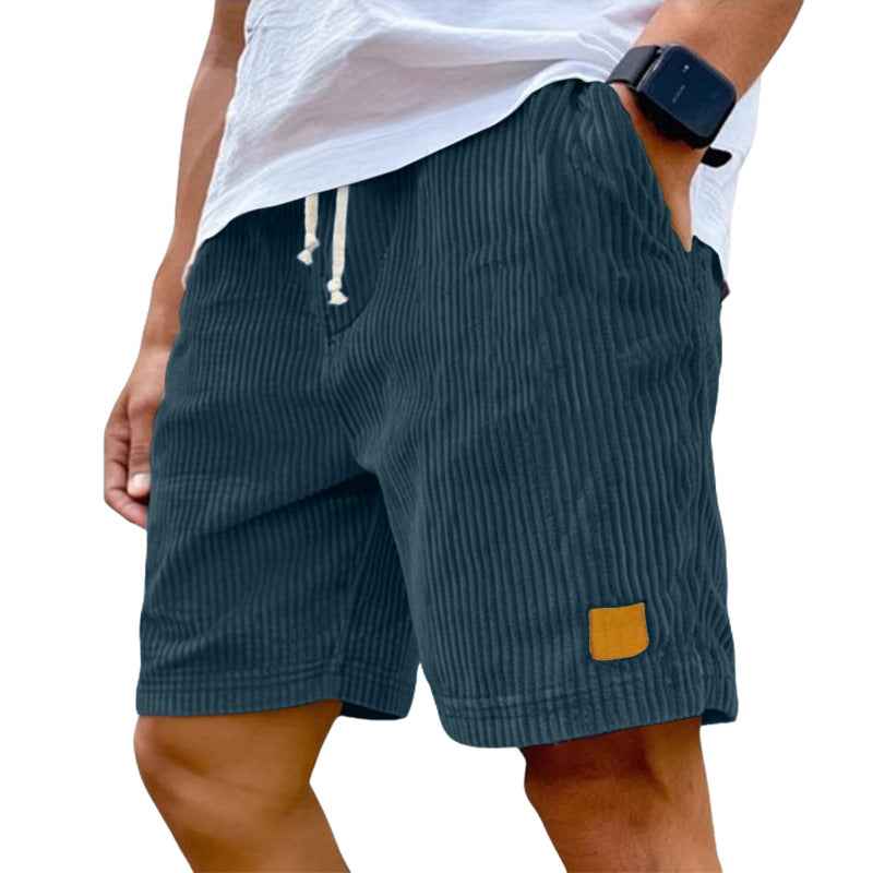 Herrer nan Finnecord-shorts med elastisk tunnelbånd, snøre og dybe sidelommer Skovae