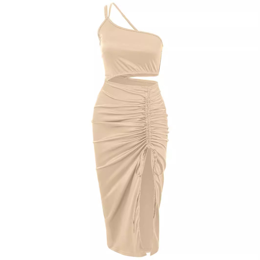 Dame Bodycon Kjole med asymmetrisk snit og Cut-Out-design Stilla