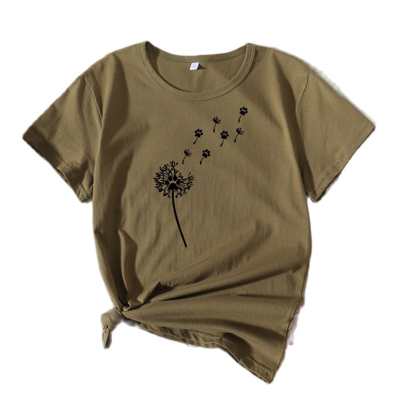 Kvinder kunstnerisk mælkebøtte grafik T-shirt Stilla
