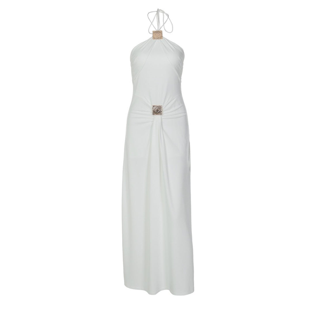 Dame Elegant Wickeldress med raffineret Halterneck Skovae