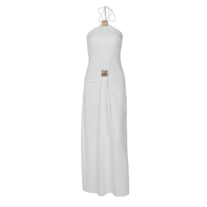 Dame Elegant Wickeldress med raffineret Halterneck Skovae