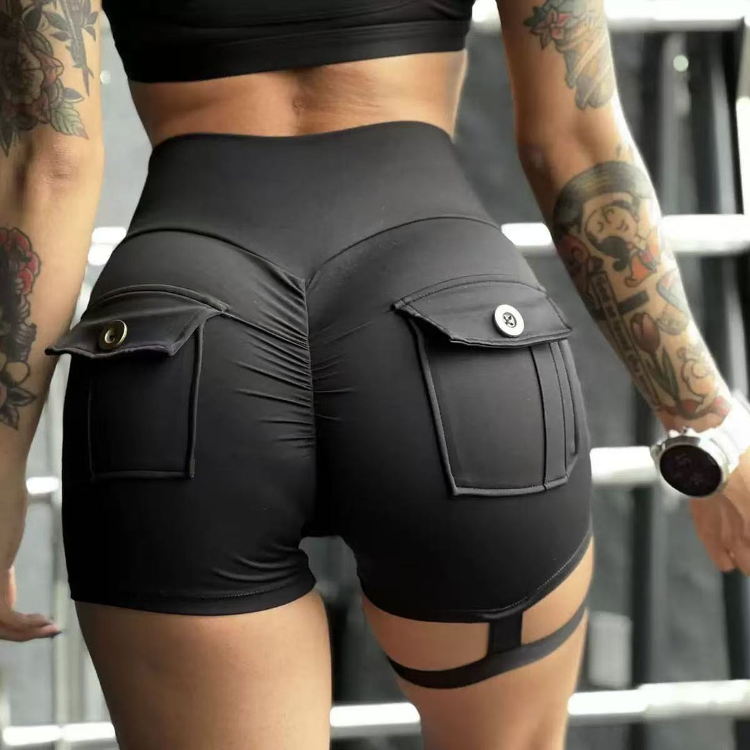 Dame Sporty Shorts med dekorative lommer og elastisk talje Skovae