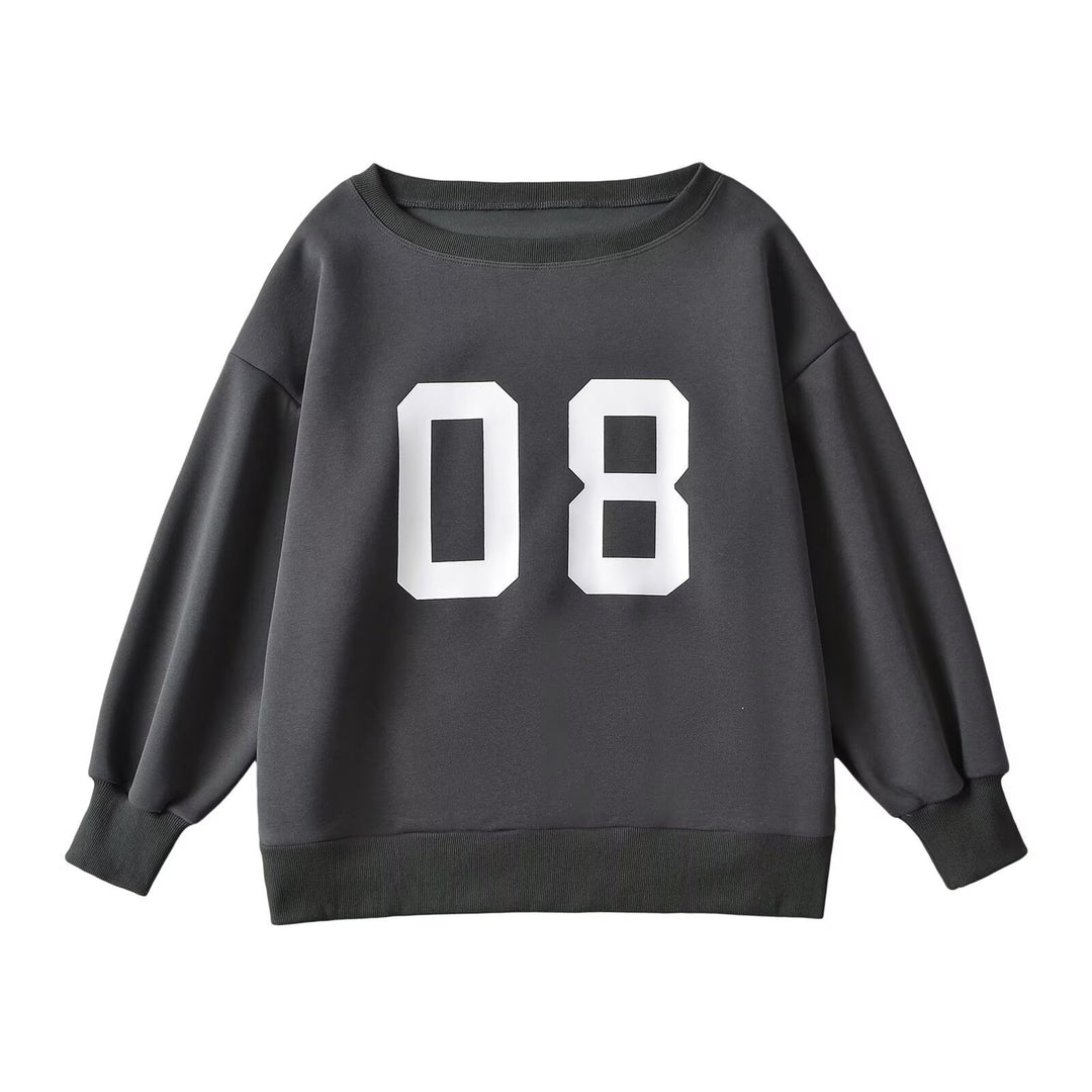 Dame Oversized Sweatshirt med sporty print og afslappet snit Stilla