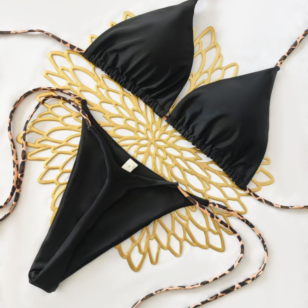 Damer Bikini-sæt med trendy dyretryk og moderigtigt sløjfe-detalje Skovae