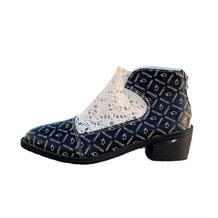 Dame Mules med trendy hækle-detajle og fashionable skrift Stilla