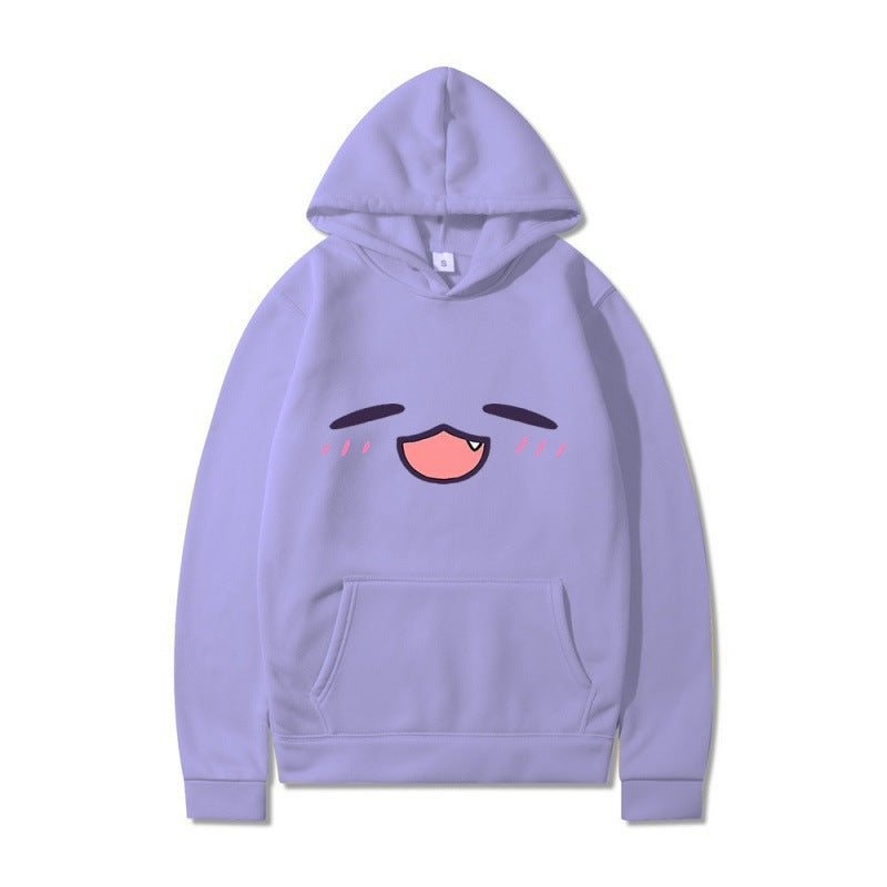 Kvinder hoodie med glad tegneserie ansigt og behagelig pasform Skovae