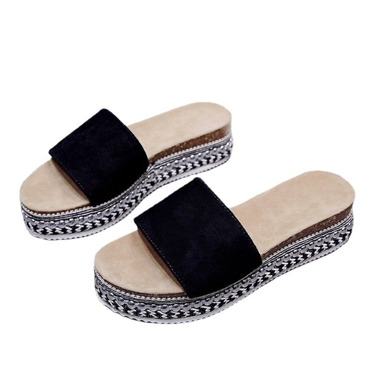 Dame Slide-sandaler med moderne leopardmønster og komfortabel plateau Stilla