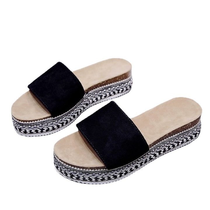 Dame Slide-sandaler med moderne leopardmønster og komfortabel plateau Stilla