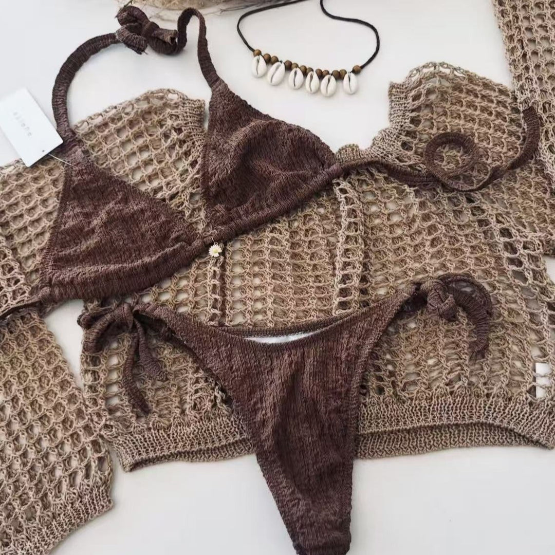 Dame bikini sæt med gennemsigtig overlayer Skovae