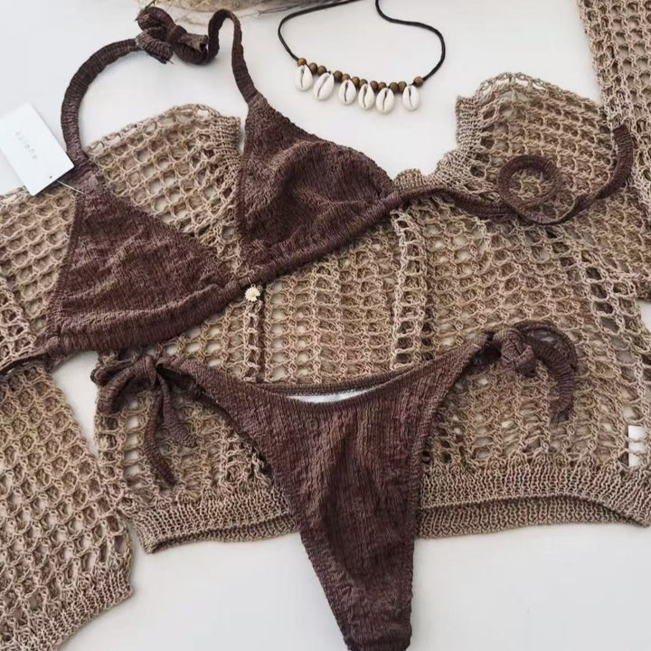 Dame bikini sæt med gennemsigtig overlayer Skovae