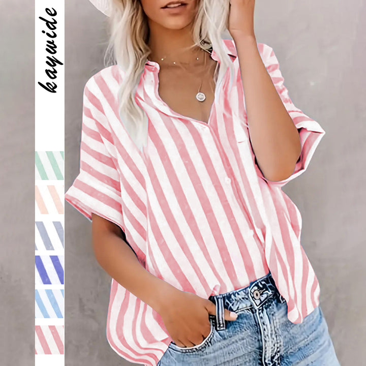 Dame Oversize Skjorte med Stripes mønster og afslappet Snit Stilla