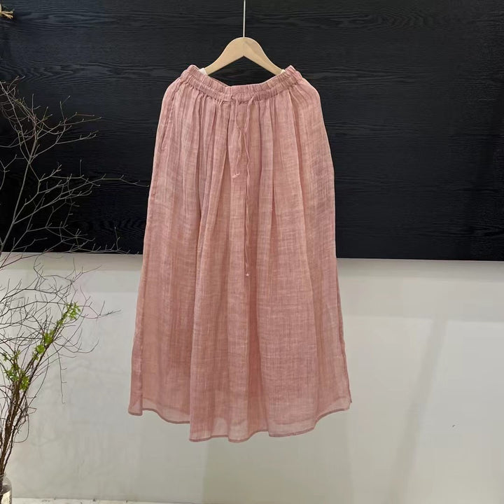 Femme Flydende Maxi-Nederdel med justerbar snor Stilla