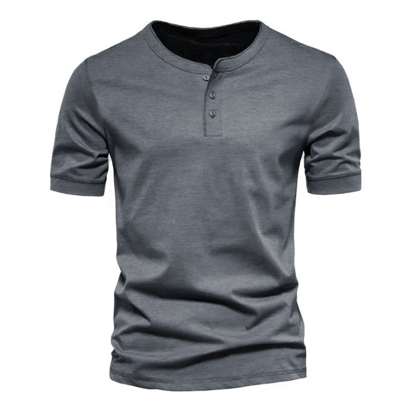 Herrer Kortærmet Henley-T-shirt med moderne knaplukning og afslappet pasform Stilla