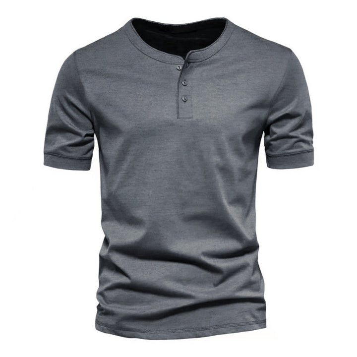 Herrer Kortærmet Henley-T-shirt med moderne knaplukning og afslappet pasform Stilla