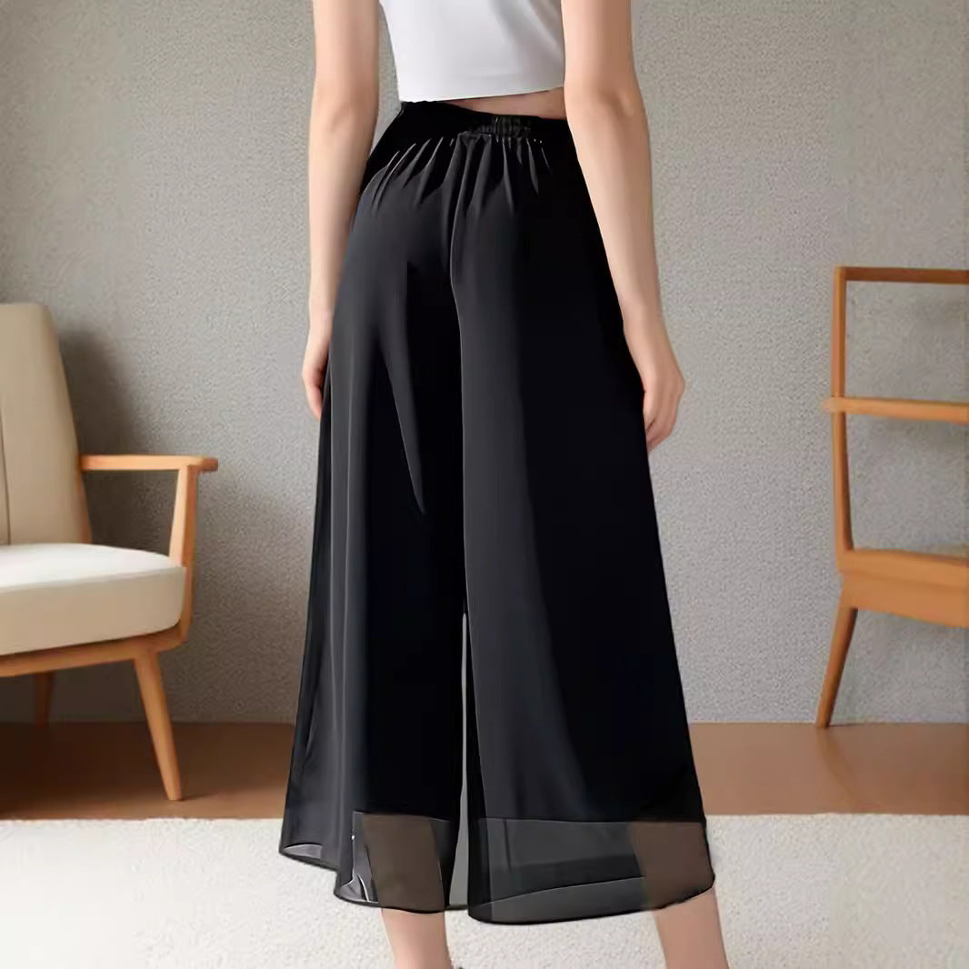 Dame bred, gennemsigtig Culotte i let chiffon med elastisk talje og praktiske lommer Stiila