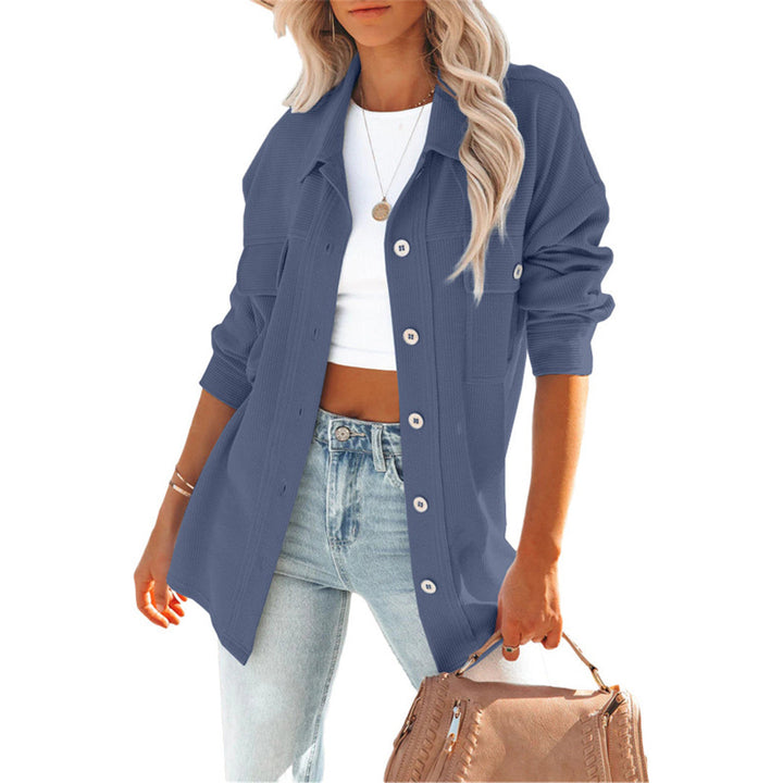 Dame Overshirt med struktureret stof og knapbar front Stilla