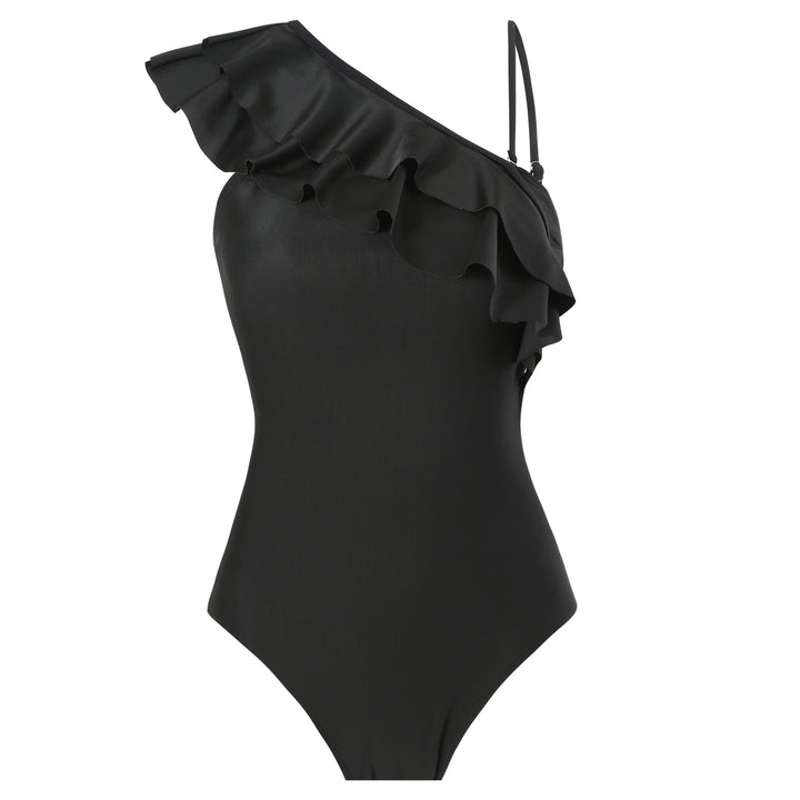 Dame badedragt med asymmetrisk flæse og matchende sarong Stilla