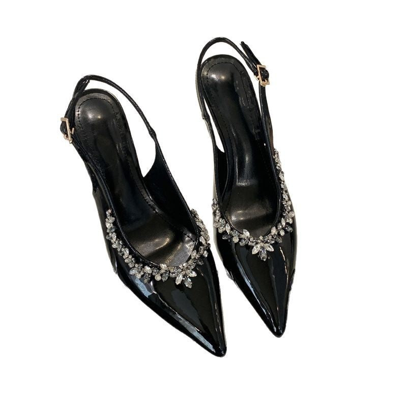 Dame Slingback Pumper med funklende Strassdetalje Stilla