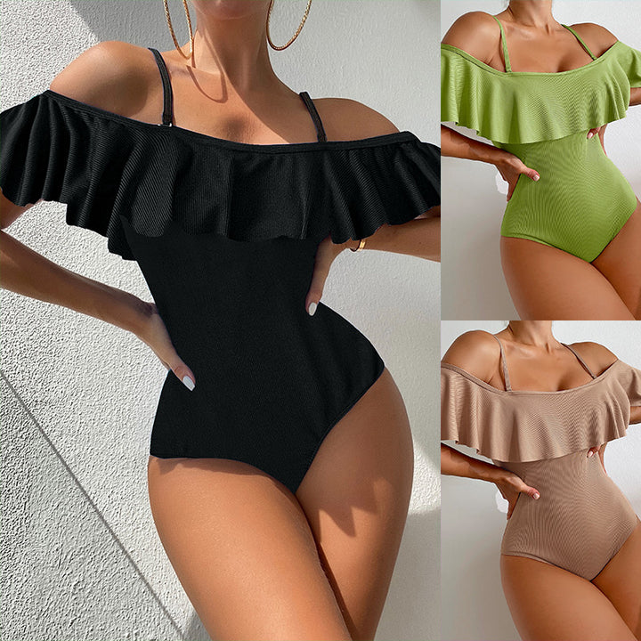 Dame Off-Shoulder Éntal Badeanzug Skovae