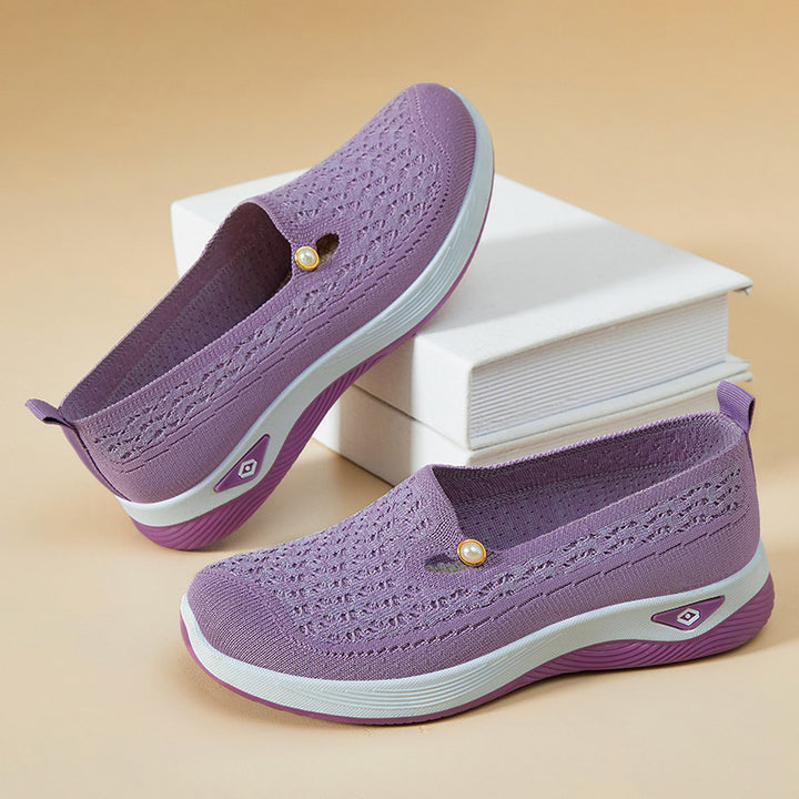 Femme Behagelige Slip-On Vandresko med Åndbart Strikdesign Stilla