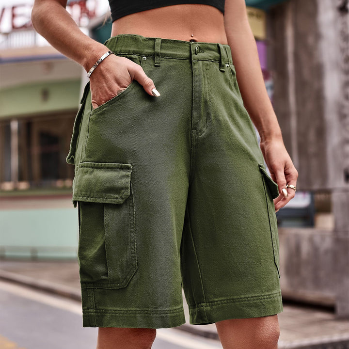 Dame cargo-shorts med elastisk talje og praktiske lommer Stilla