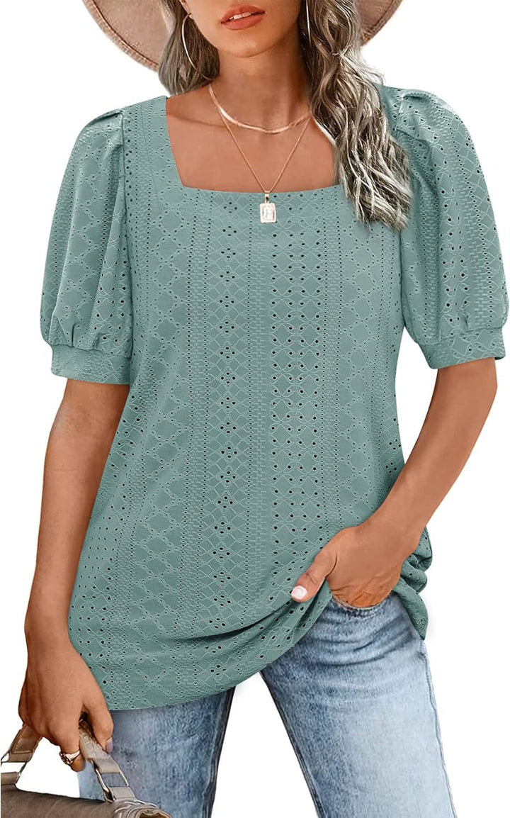 Dame Elegant Puffærmer Bluse Stilla