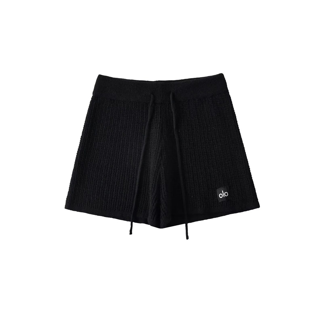 Dame hyggelige strikshorts med elastisk talje og komfortabel snortræk Stilla