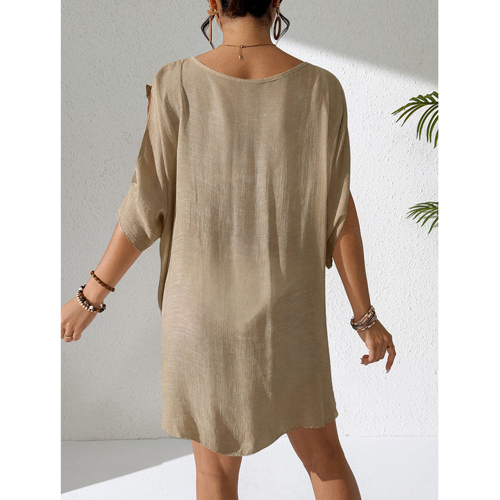 Dame Kaftan med dyb V-udskæring og tilbagetrukket design Skovae