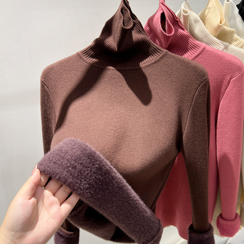 Dame rullekravepullover med blødt inderfutter og trendy design Stilla