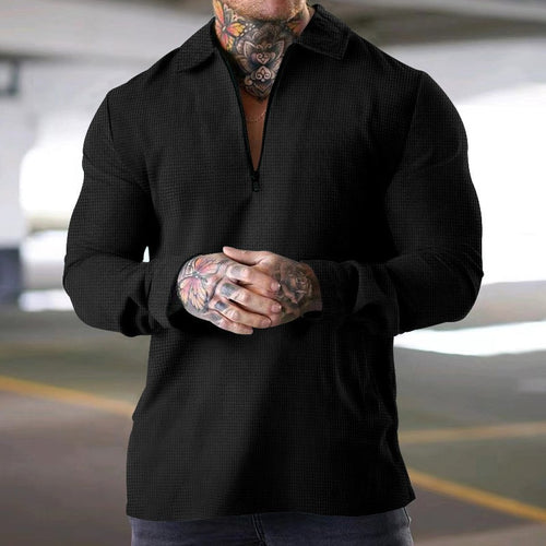 Herrer longsleeve med moderne ståkrave og lynlås Stilla