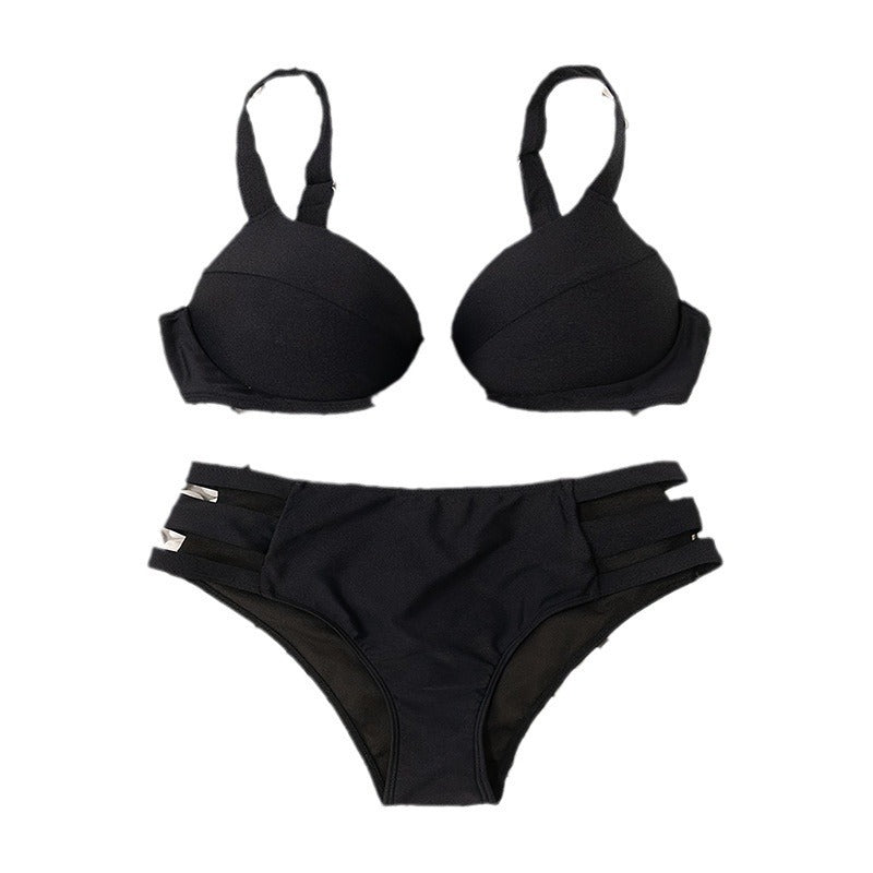 Dame Højtaljet Bikini med polstret top Skovae
