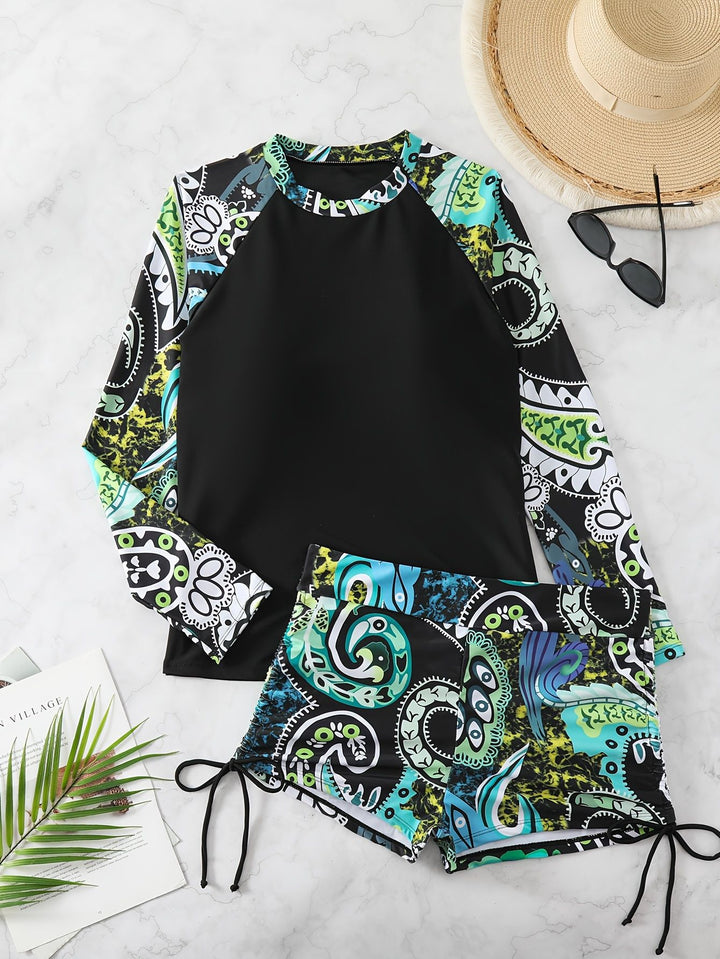 Dame Rashguard med korte badebukser Skovae