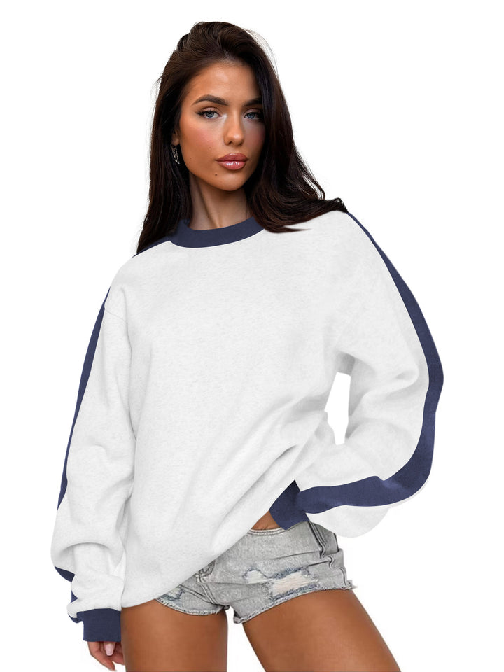 Dame mode sweatshirts med kontrastærmer Stilla
