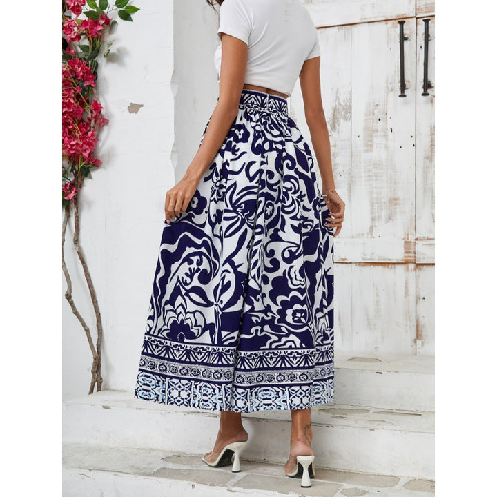 Dame blomsterprint maxi nederdel Stilla