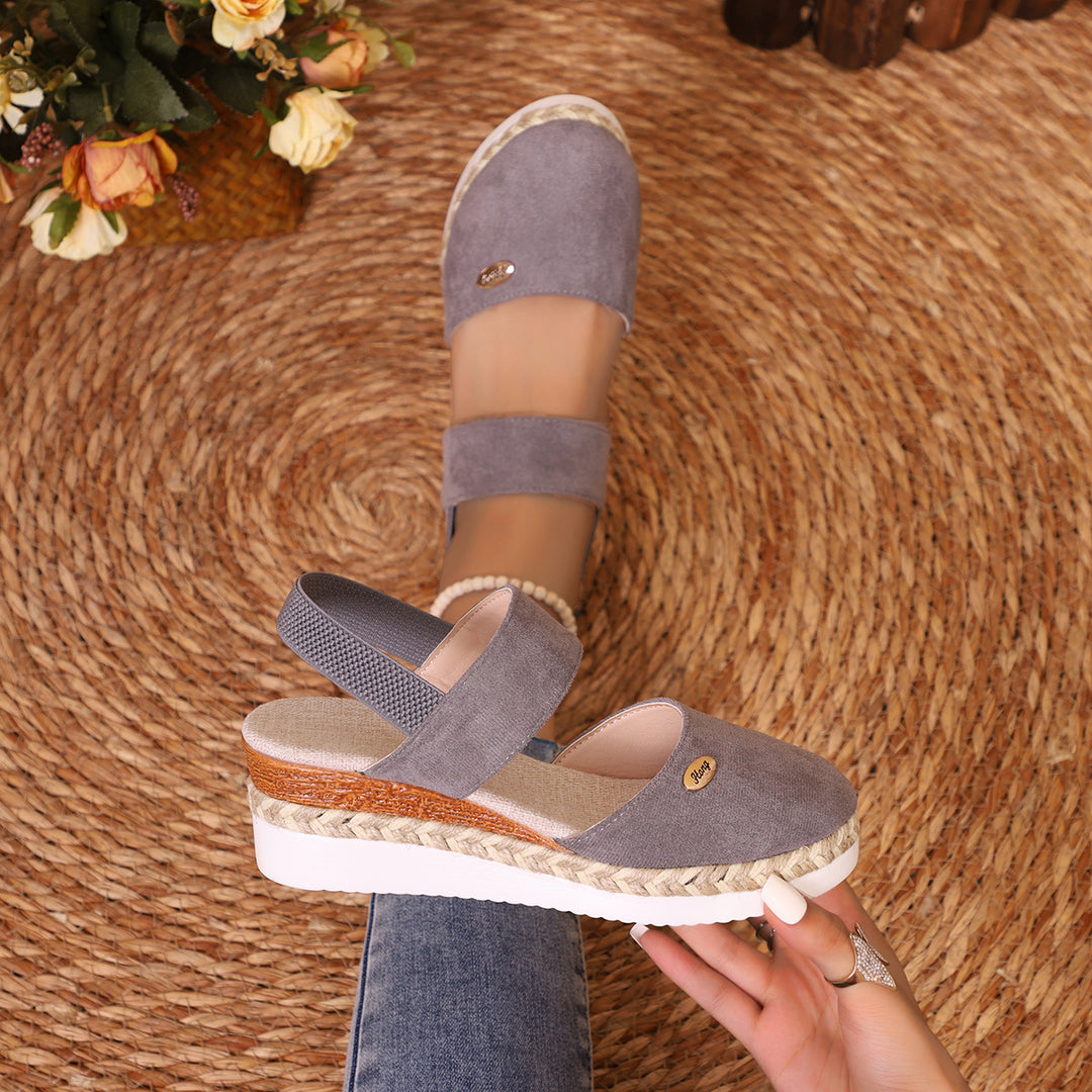Dame espadriller med elastiske remme og jute accenter Stilla