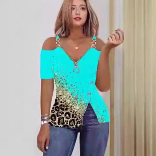 Dame Off-Shoulder Top med maritimt design og dekorative knapper Stilla