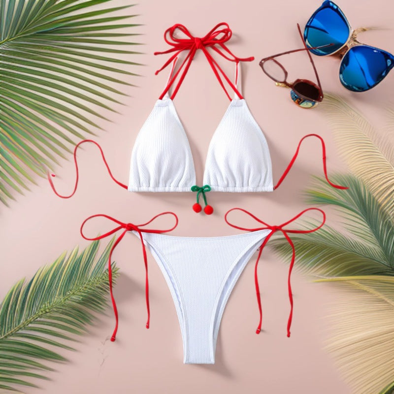 Dame Triangel-Bikini-Sæt med legende knude-design Skovae